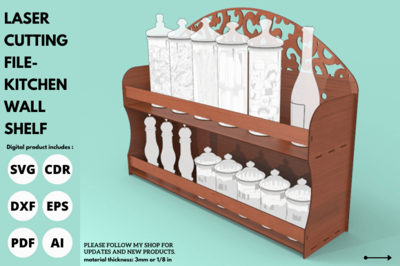 Estante De Pared Para Cocina Creativo Digital